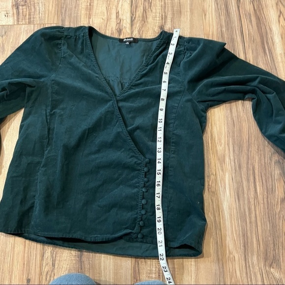 Madewell Corduroy Kinston Side-Button Wrap Top - Picture 10 of 14